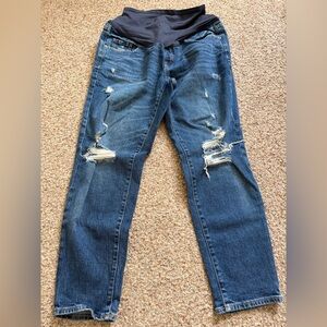 Old Navy Maternity Straight Distressed Jeans